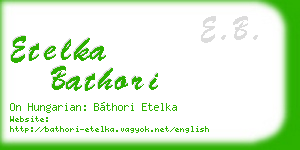 etelka bathori business card